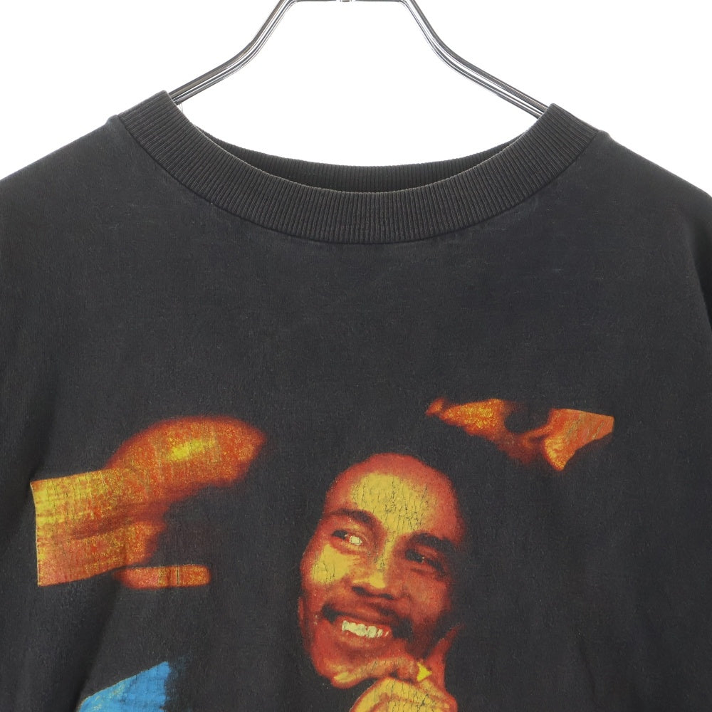 VINTAGE(ヴィンテージ) 90s BOB MARLEY Get Up Stand Up Tee ボブマーリー 50周年 ラップTシャツ 両面プリント 半袖Tシャツ カットソー ブラック