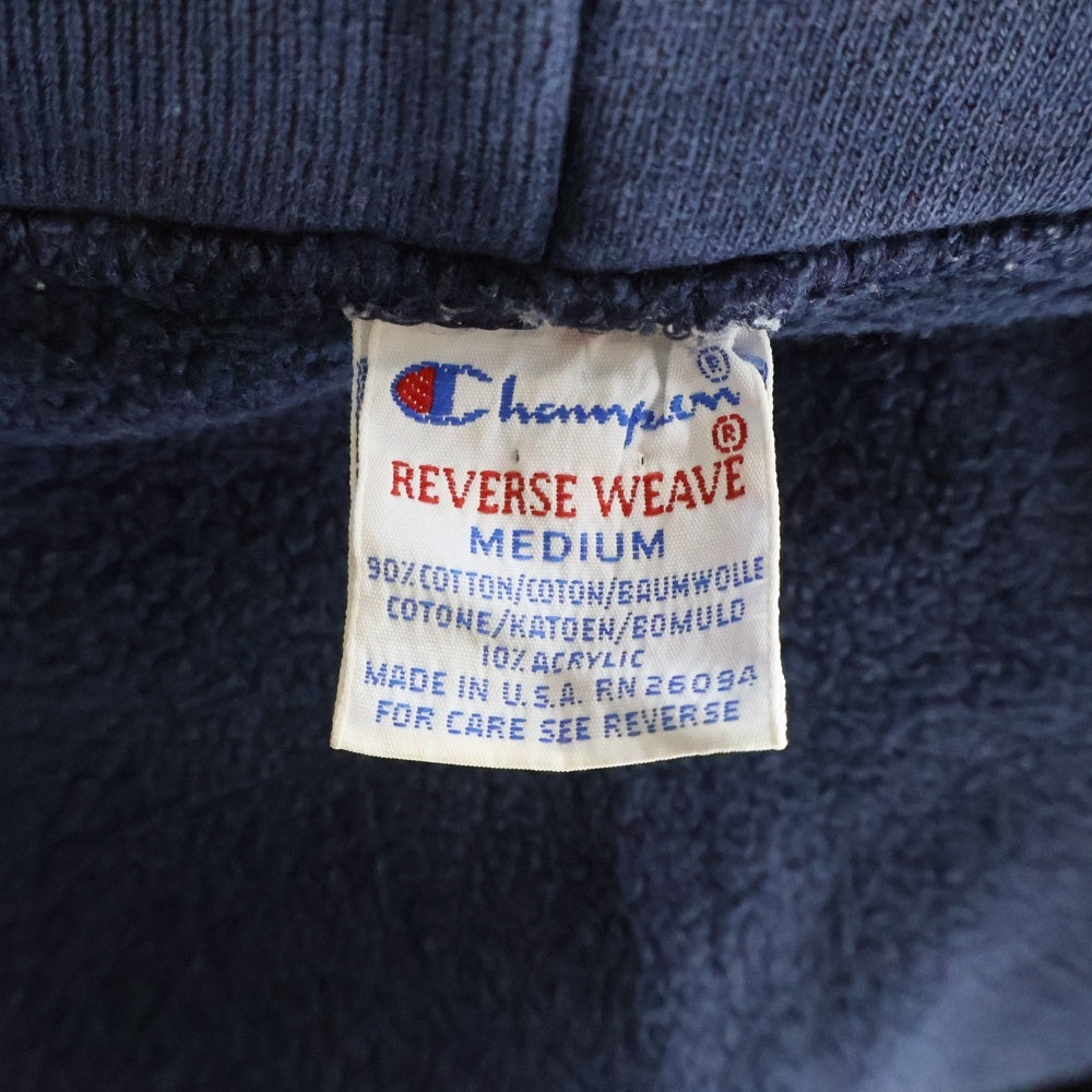 CHAMPION(チャンピオン) 90s VINTAGE REVERSE WEAVE ZIP UP HOODE ヴィンテージ リバース ウィーブ 目無し ジップアップ プルオーバーパーカー フーディ ネイビー