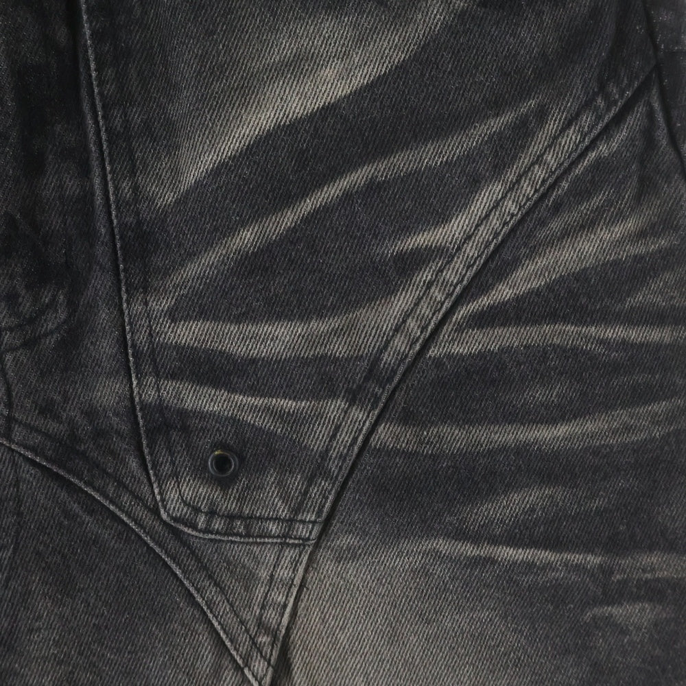 NO/FAITH STUDIOS(ノーフェイスストゥディオス) SUN FADED DUNE BAG Y DNIM フェード加工 バギー デニム ブラック