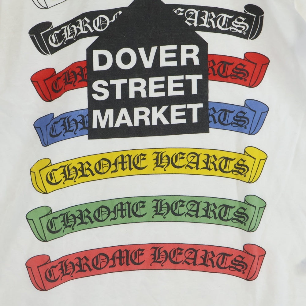 CHROME HEARTS(クロムハーツ) 12SS × COMME des GARCONS DSM別注 Scroll Label Logo Tee ZI-T001 ×コムデギャルソン コラボ スクロールロゴプリント 半袖Tシャツ ホワイト