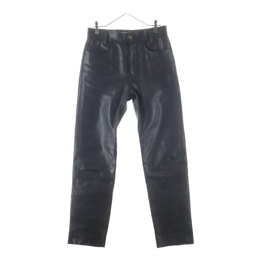 MASSES マシス HORSE LEATHER PANTS. VINTAGE W 馬 レザー ヴィンテージ加工ストレート パンツ ブラック MASSES(マシス) HORSE LEATHER PANTS. VINTAGE W 馬 レザー
