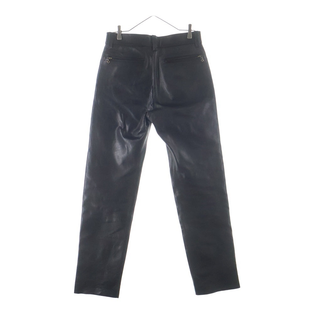 MASSES(マシス) HORSE LEATHER PANTS. VINTAGE W 馬 レザー ヴィンテージ加工ストレート パンツ ブラック