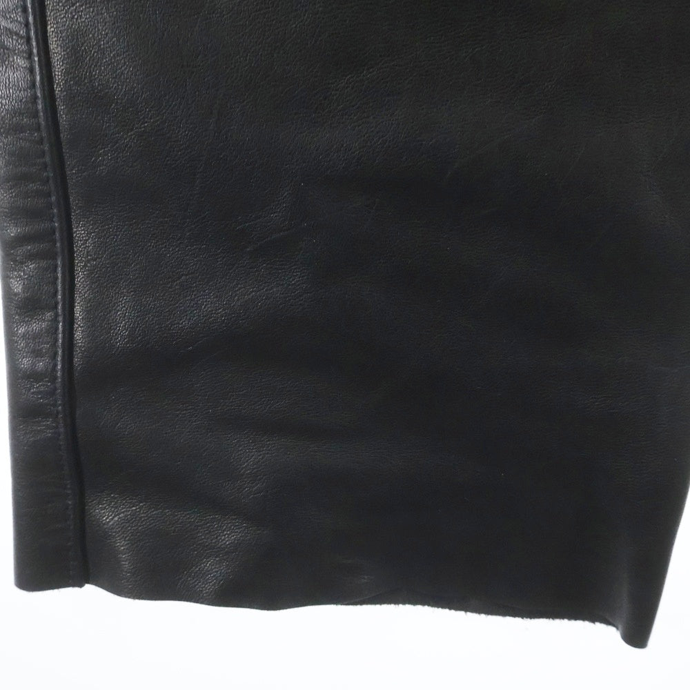MASSES(マシス) HORSE LEATHER PANTS. VINTAGE W 馬 レザー ヴィンテージ加工ストレート パンツ ブラック