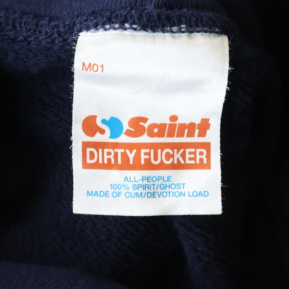 SAINT MICHAEL(セントマイケル) 25AW SAINT HOODIE プルオーバーフーディ パーカー ネイビー SM-HR1-0000-055