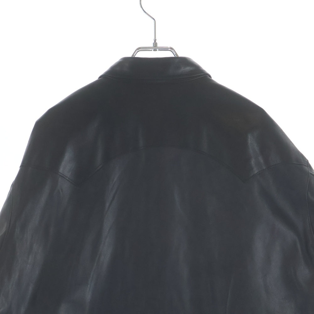 MASSES(マシス) HORSE LEATHER SHIRT VINTAGE W 馬 レザー ショート ヴィンテージ加工 ジャケット ブラック