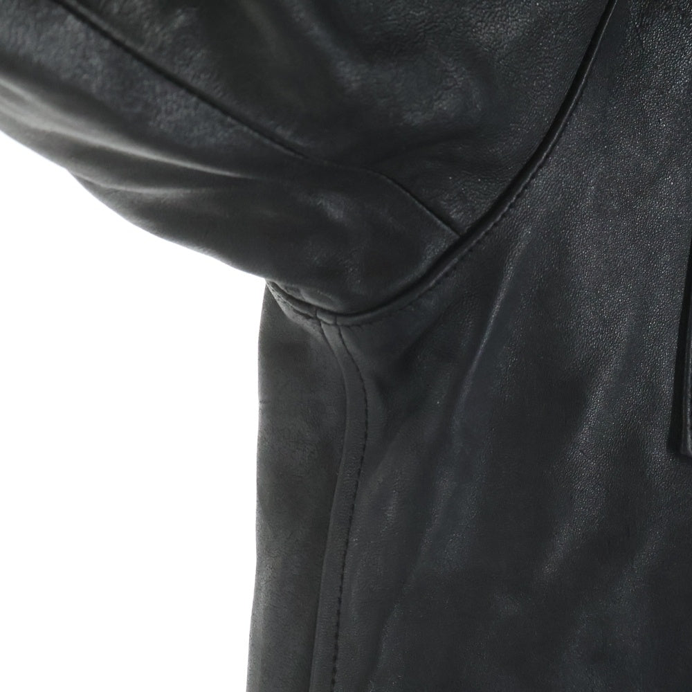 MASSES(マシス) HORSE LEATHER SHIRT VINTAGE W 馬 レザー ショート ヴィンテージ加工 ジャケット ブラック