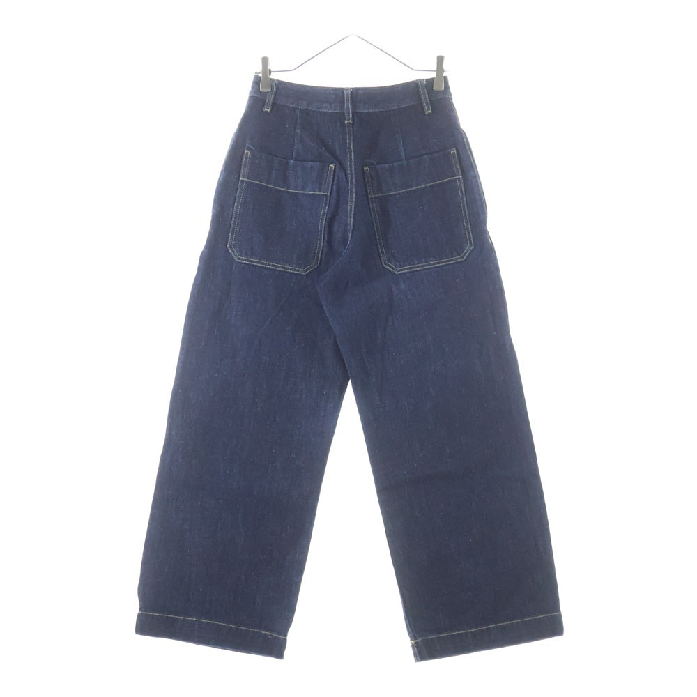 STUDIO NICHOLSON(スタジオニコルソン) PYAD SELVEDGE DENIM SUEDE HEAD SLACK ワイドデニムパンツ インディゴ 51-10-722017