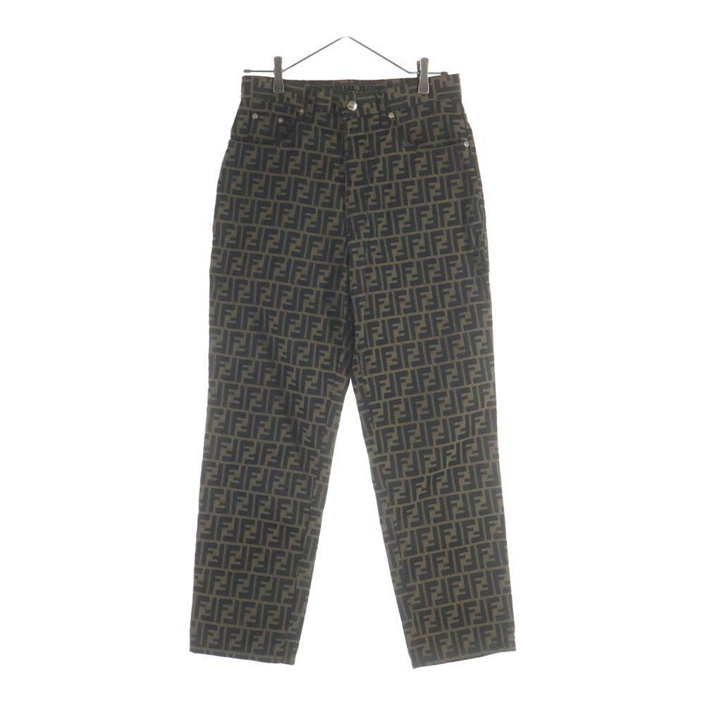 FENDI(フェンディ) 90-00s FENDI JEANS 総柄 ロングパンツ イタリア製 ズッカ柄 ブラウン×ブラック 01.540140