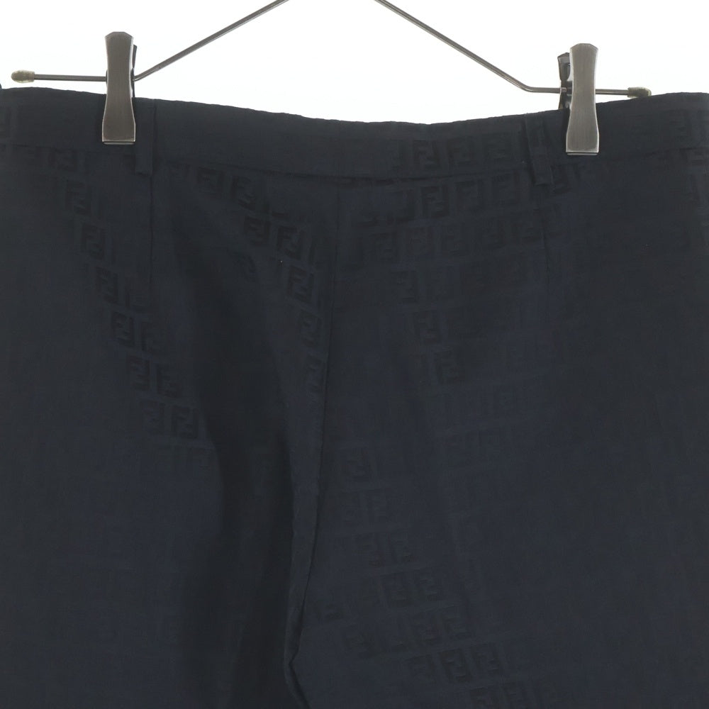 FENDI(フェンディ) ズッカ柄 ロングパンツ スラックス ポリエステル コットン ブラック レディース 78003 2714