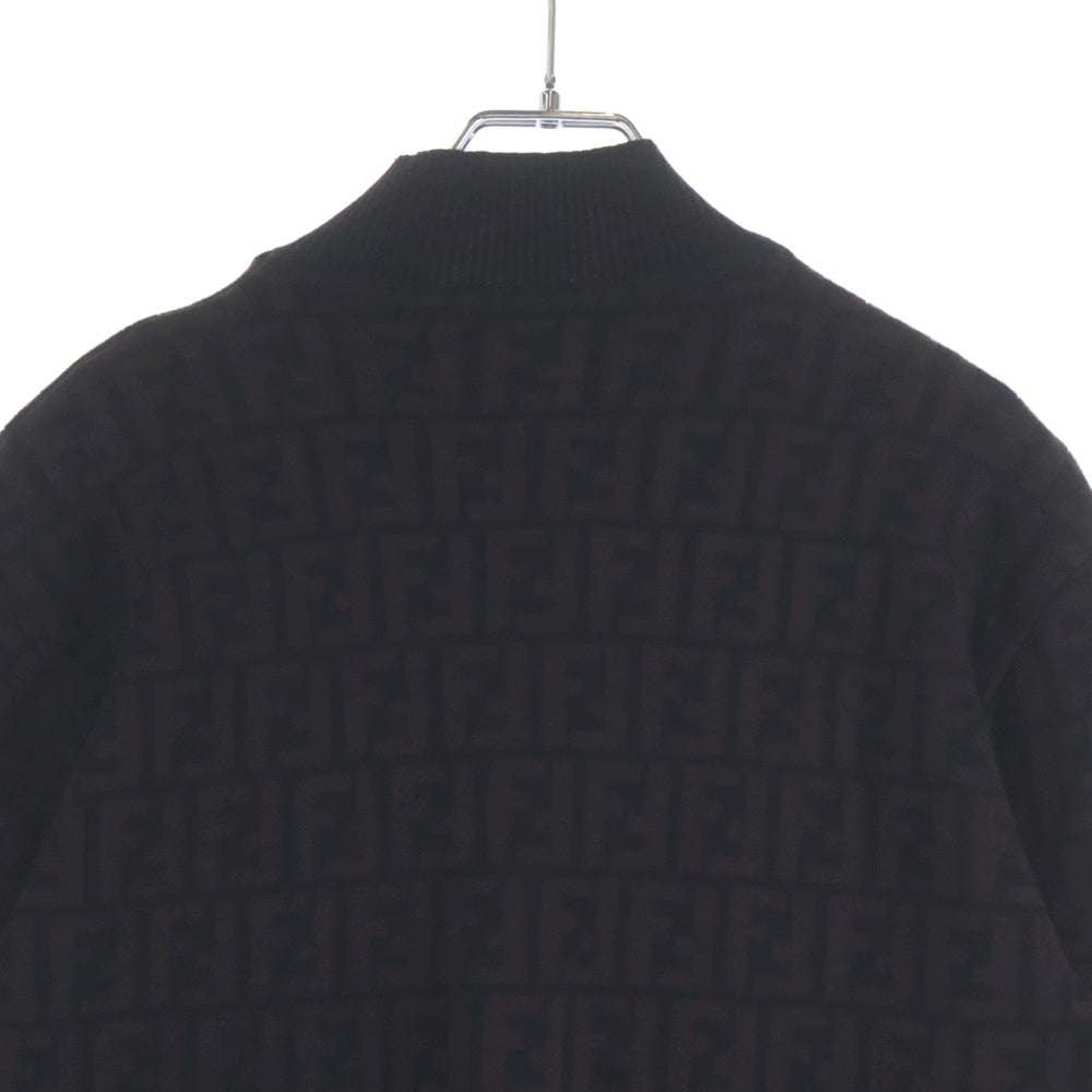 FENDI(フェンディ) 90-00s OLD ズッカ柄 ウール モックネック ニット セーター イタリア製 ブラウン