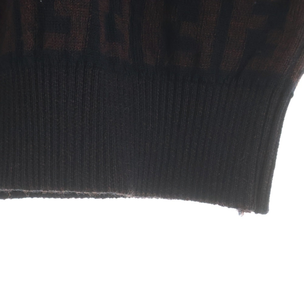 FENDI(フェンディ) 90-00s OLD ズッカ柄 ウール モックネック ニット セーター イタリア製 ブラウン