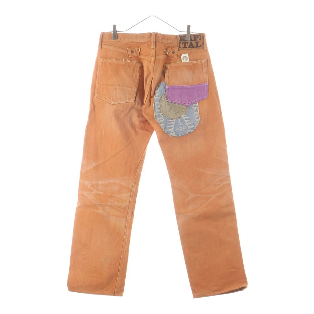 KAPITAL(キャピタル) 90-00s VINTAGE ヴィンテージ カントリー パッチワークデザイン デニムパンツ 岡山県御津工場産 オレンジ
