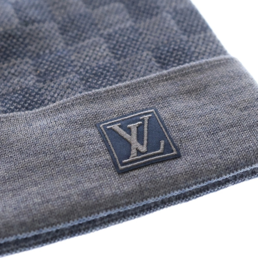LOUIS VUITTON(ルイヴィトン) ボネ・プティ ニット帽 ビーニー ダミエ ウール ブルー