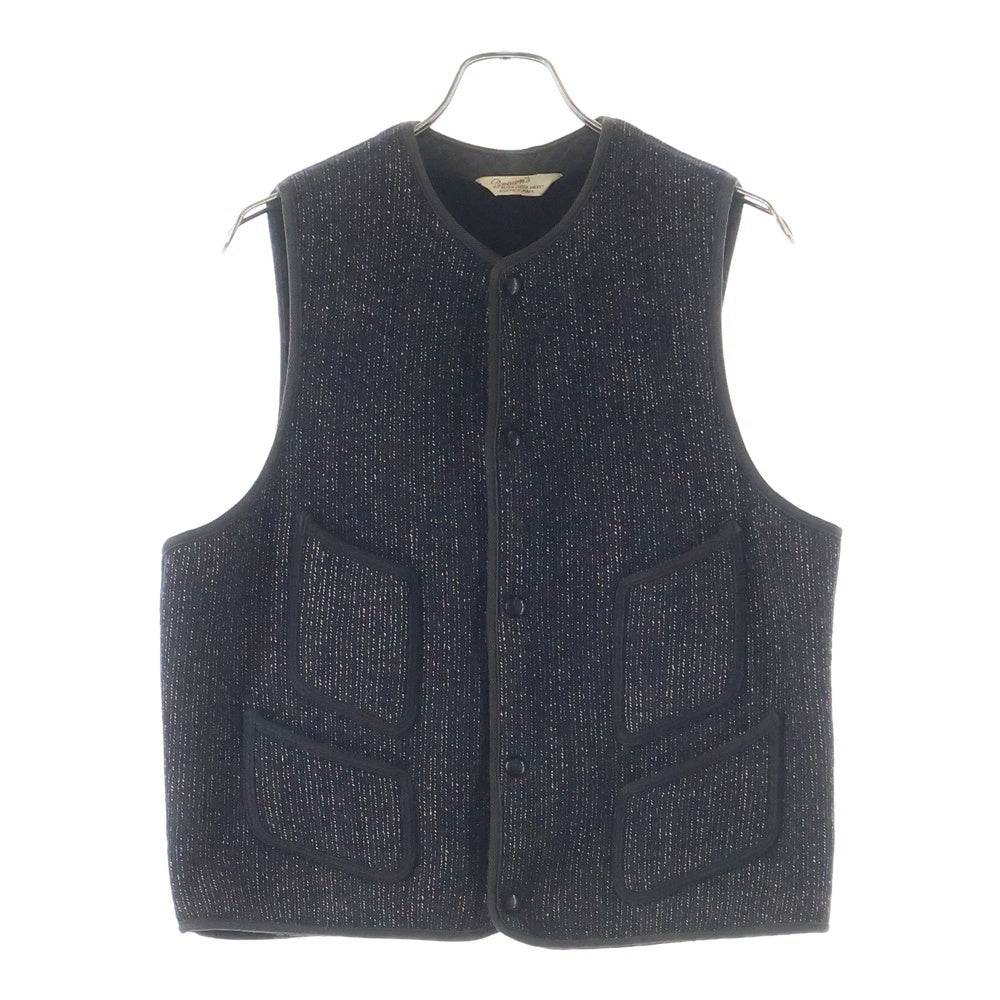 Brown's BEACH(ブラウンズビーチ) 40s VEST ボタン刻印BROWN'S BEACH CLOTH 4ポケット ごま塩 三角タグ スナップボタン ブラック