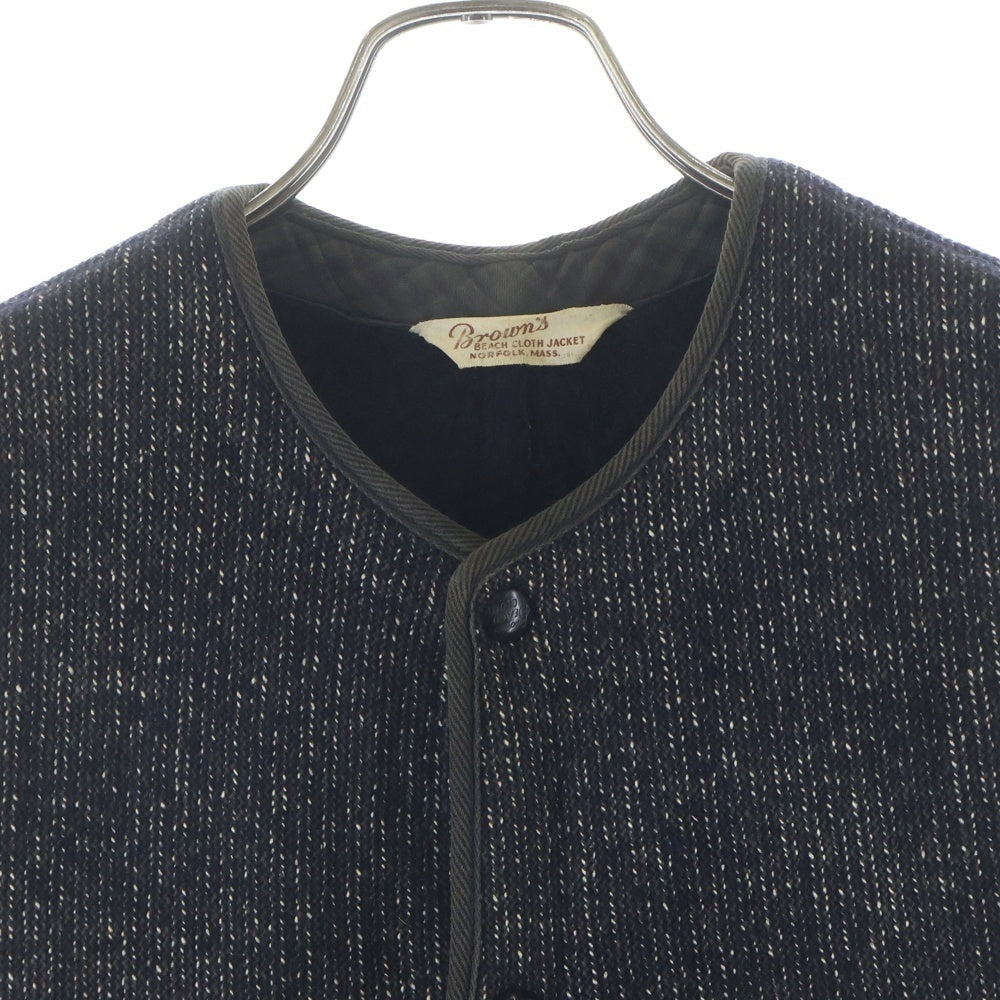 Brown's BEACH(ブラウンズビーチ) 40s VEST ボタン刻印BROWN'S BEACH CLOTH 4ポケット ごま塩 三角タグ スナップボタン ブラック