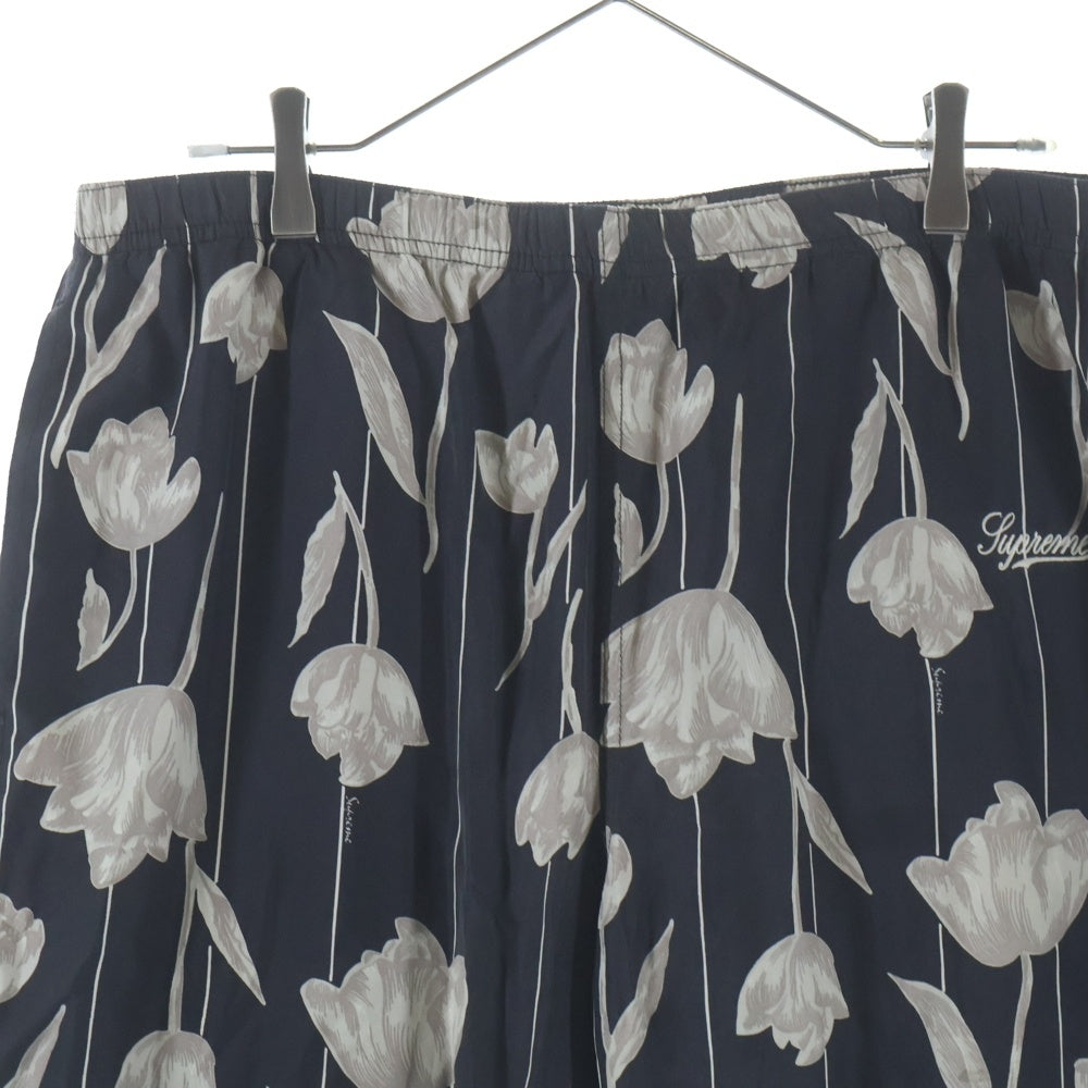 SUPREME(シュプリーム) 19SS Floral Silk Track Pant 総柄 フローラルシルクパンツ ブラック