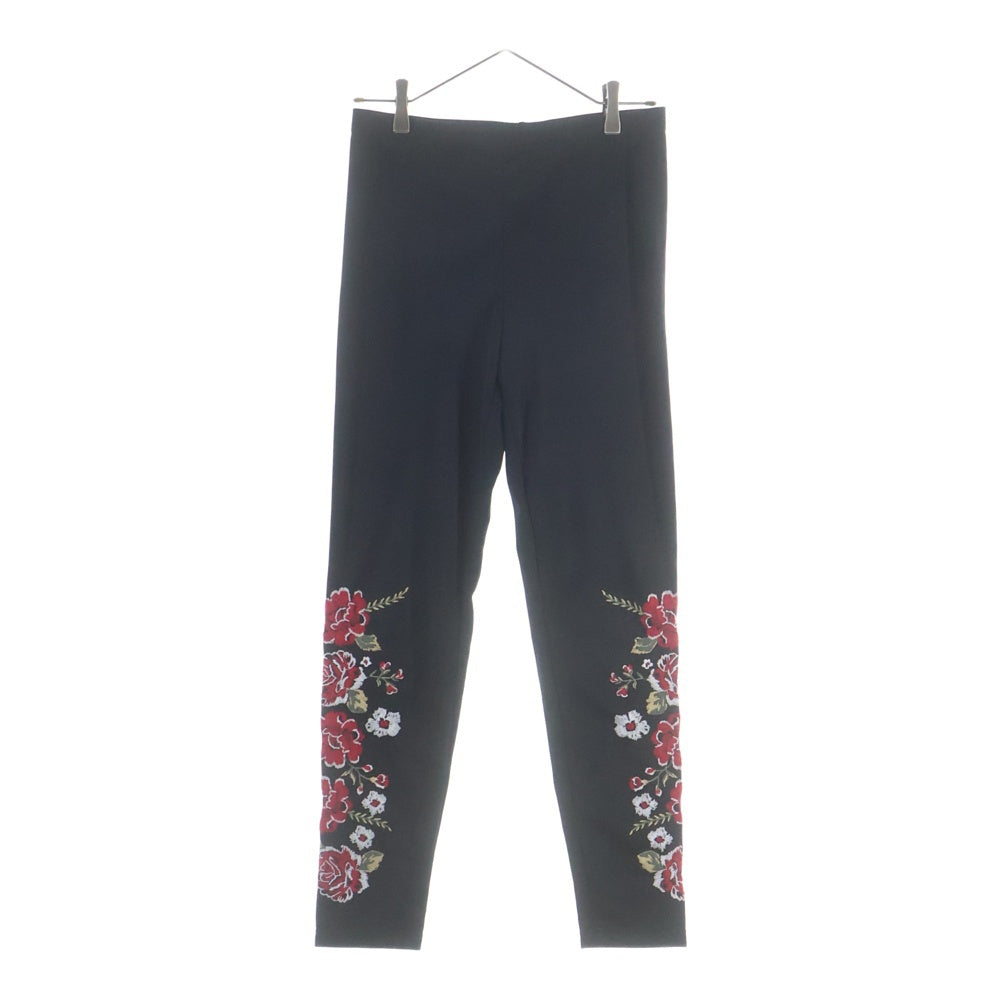 COMME des GARCONS HOMME PLUS(コムデギャルソンオムプリュス) 22SS 花の存在期 花刺繍 レギンス パンツ ポリエステル ブラック PI-T035