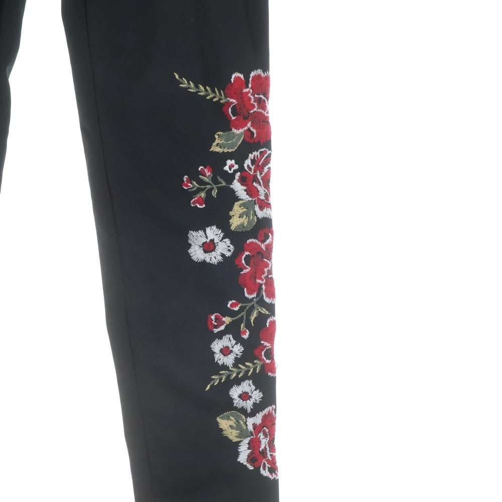 COMME des GARCONS HOMME PLUS(コムデギャルソンオムプリュス) 22SS 花の存在期 花刺繍 レギンス パンツ ポリエステル ブラック PI-T035