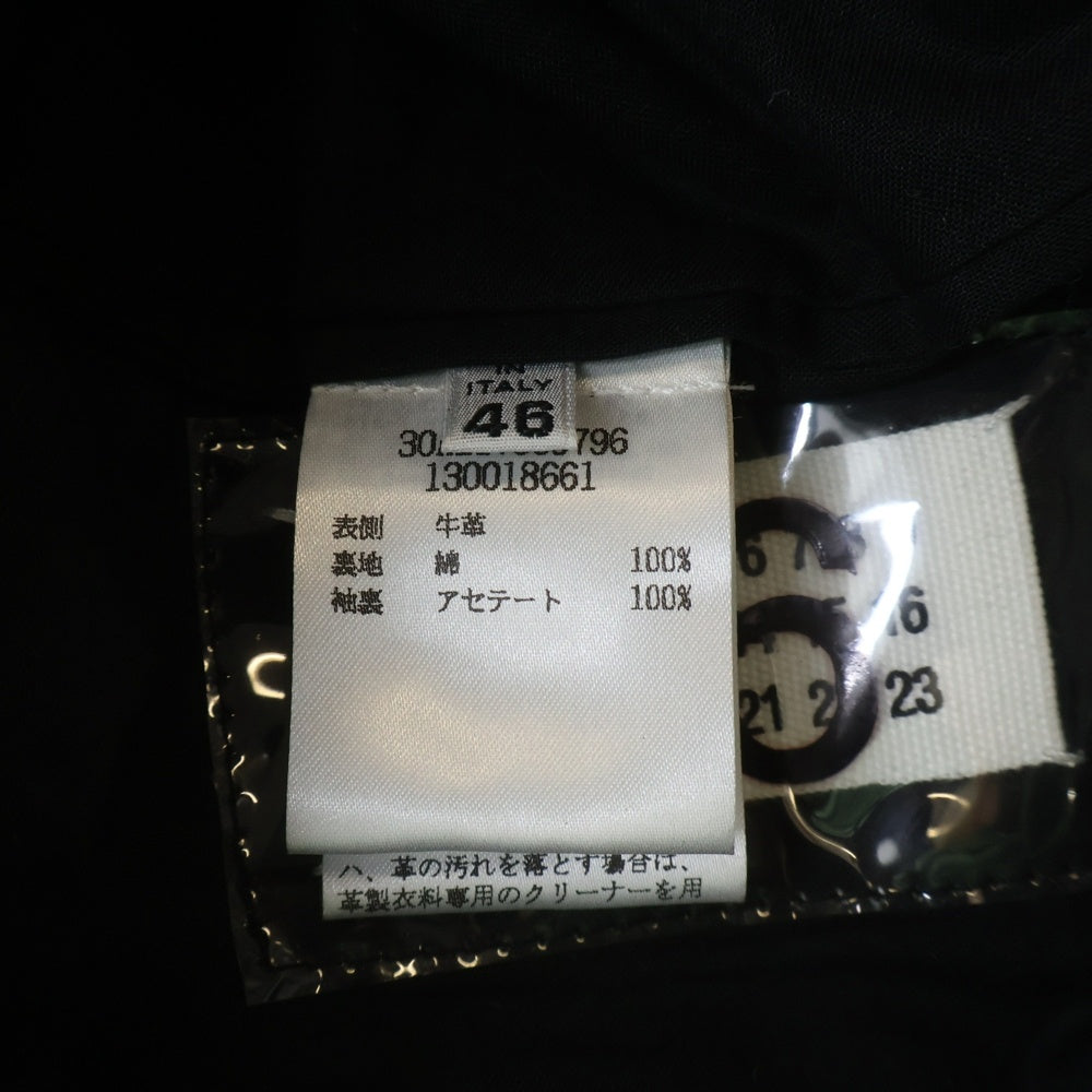Maison Martin Margiela(メゾンマルタンマルジェラ) ここのえ期 バーニーズ別注 5 Zip Raiders Jacket 八の字 レザーライダースジャケット ブラックジップ ビニールタグ ブラック 30AM17009796