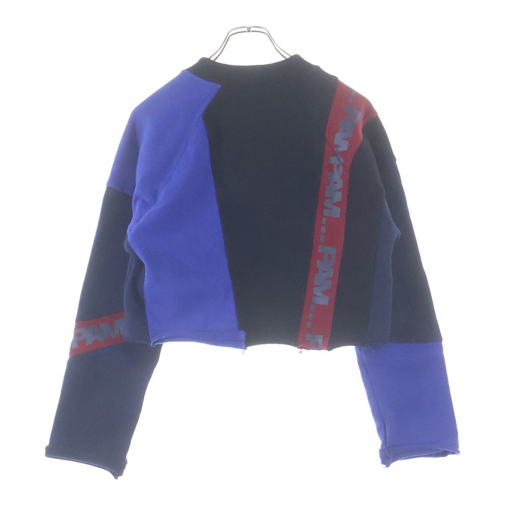 PAM(パム) PSY ACTIVE SHOT SWEAT ショート丈 ロゴ クルーネック長袖スウェットトレーナー マルチカラー