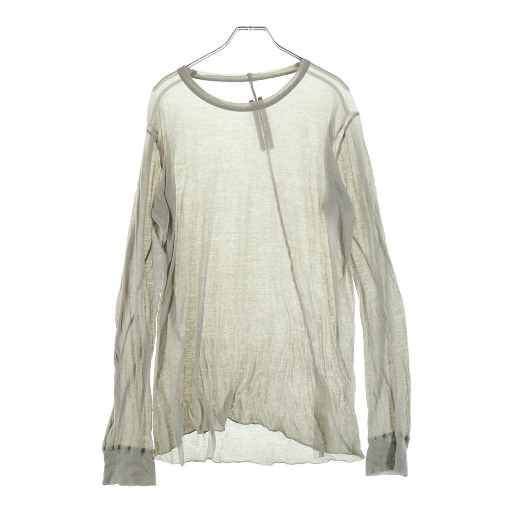 Rick Owens(リックオウエンス) 24SS DOUBLE MADE IN ITALY イタリア製 L/S レイヤード ロングスリーブ 長袖Tシャツ カットソー グレー