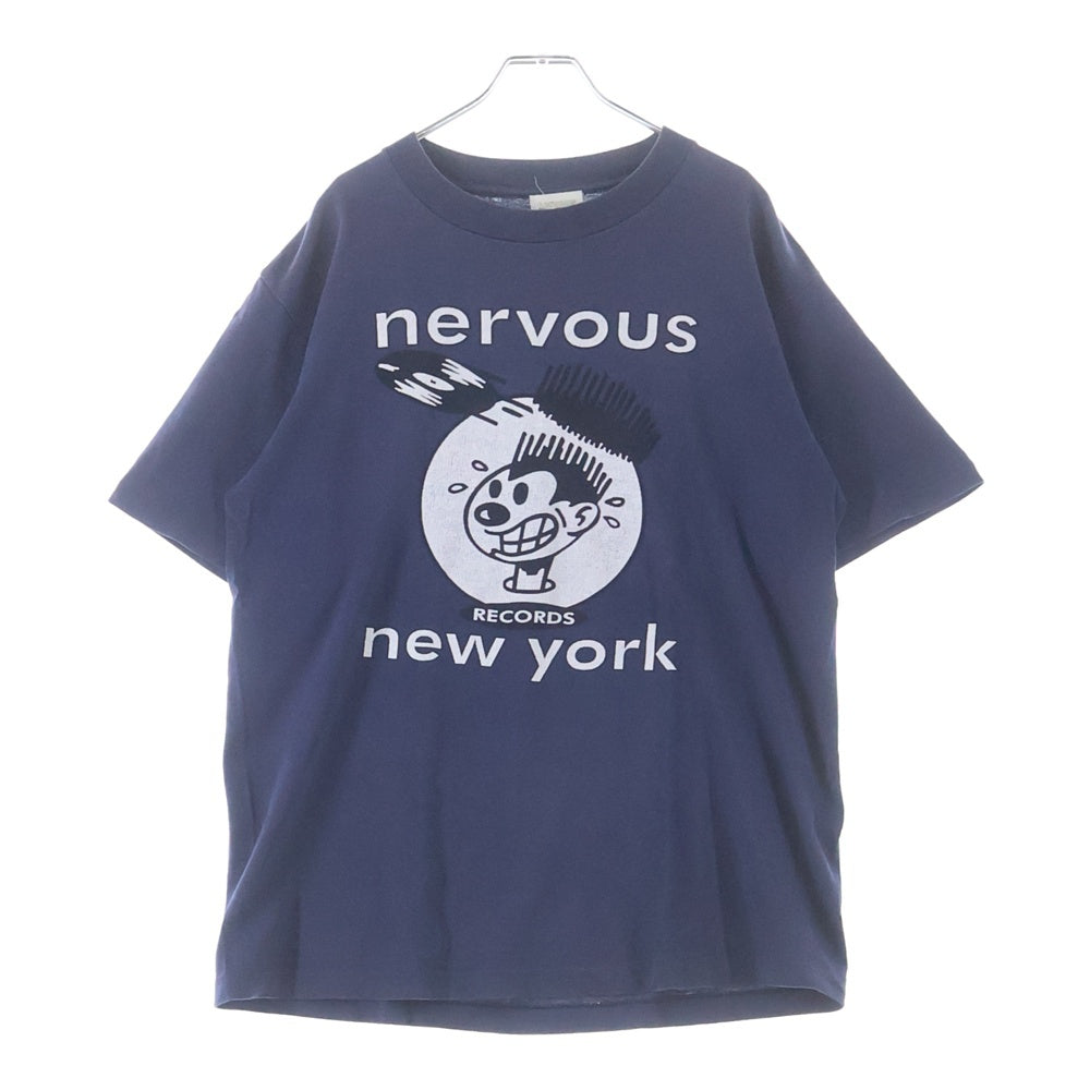 VINTAGE(ヴィンテージ) NERVOUS RECORDS NEW YORK ナーヴァス レコーズ ニューヨーク アニメ 半袖Tシャツ カットソー ネイビー