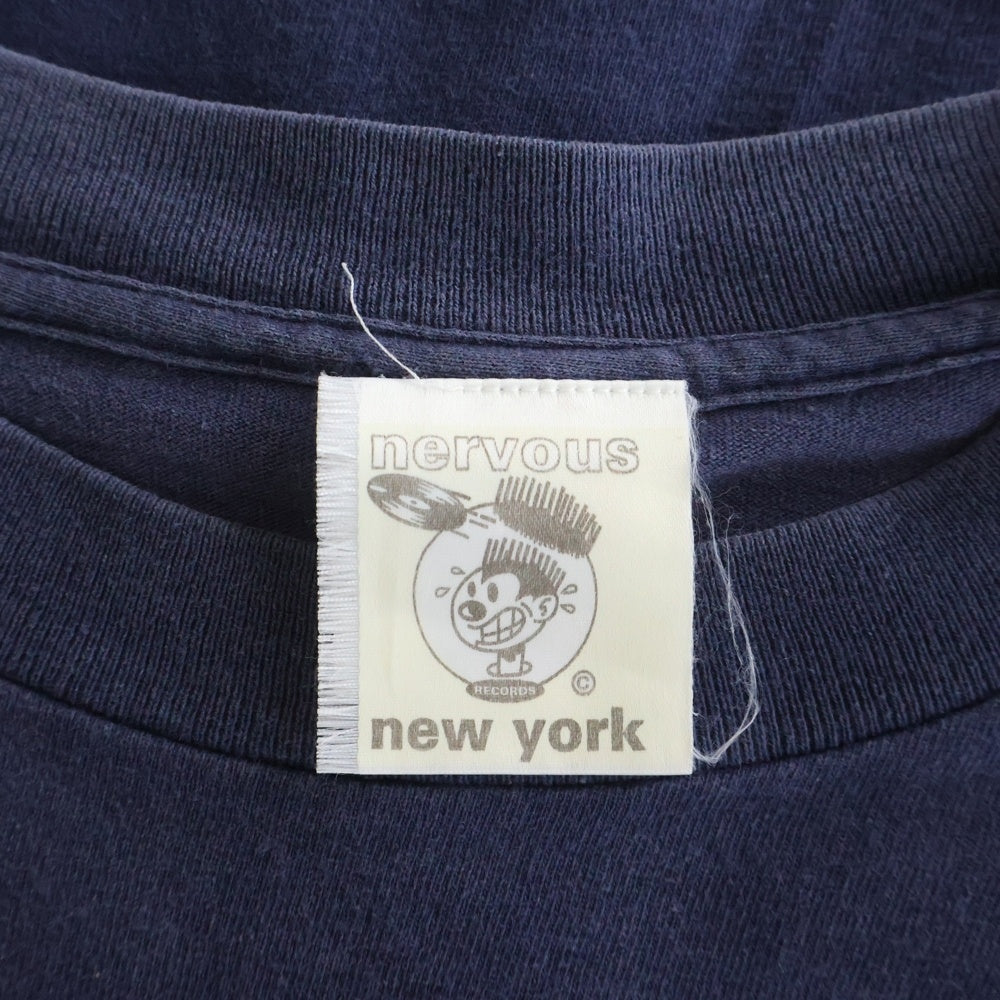 VINTAGE(ヴィンテージ) NERVOUS RECORDS NEW YORK ナーヴァス レコーズ ニューヨーク アニメ 半袖Tシャツ カットソー ネイビー