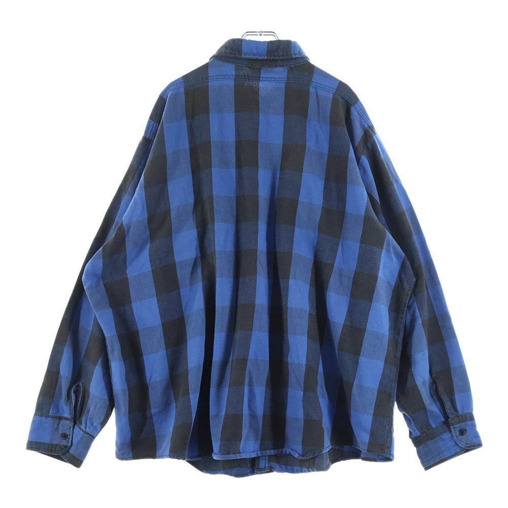VINTAGE(ヴィンテージ) 70s FROSTPROOF MADE IN USA フロストプルーフ USA製 ヘヴィーネルシャツ ブロックチェックシャツ長袖シャツ ブラック/ブルー