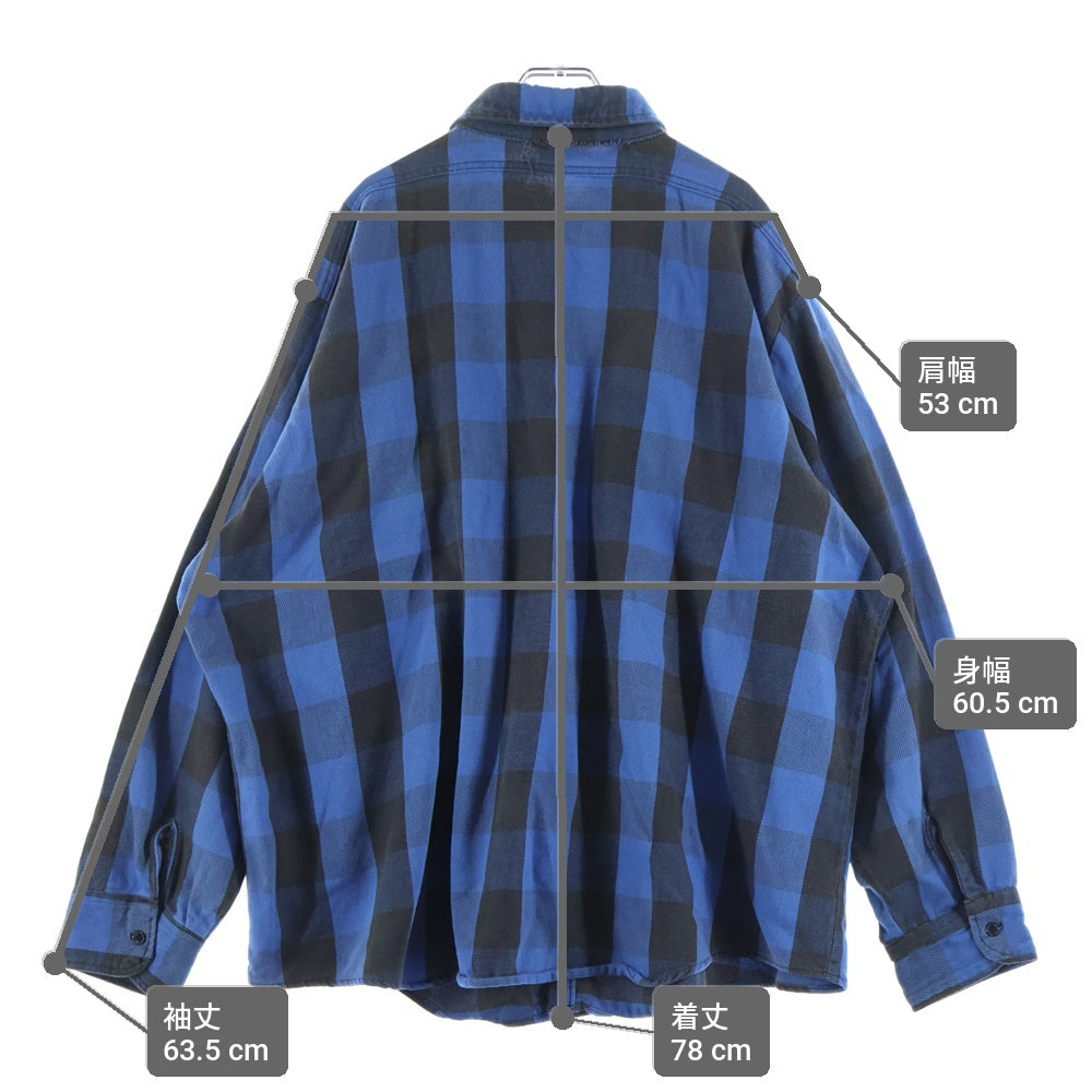 VINTAGE(ヴィンテージ) 70s FROSTPROOF MADE IN USA フロストプルーフ USA製 ヘヴィーネルシャツ ブロックチェックシャツ長袖シャツ ブラック/ブルー