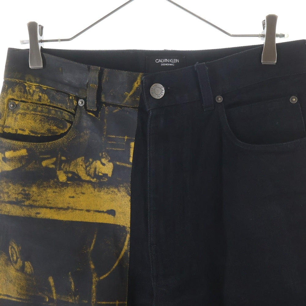 Calvin Klein(カルバンクライン) 205W39NYC 18SS ×Andy Warhol green disaster 10 times 82MDPE21 ペイントデザイン デニムパンツ ブラック