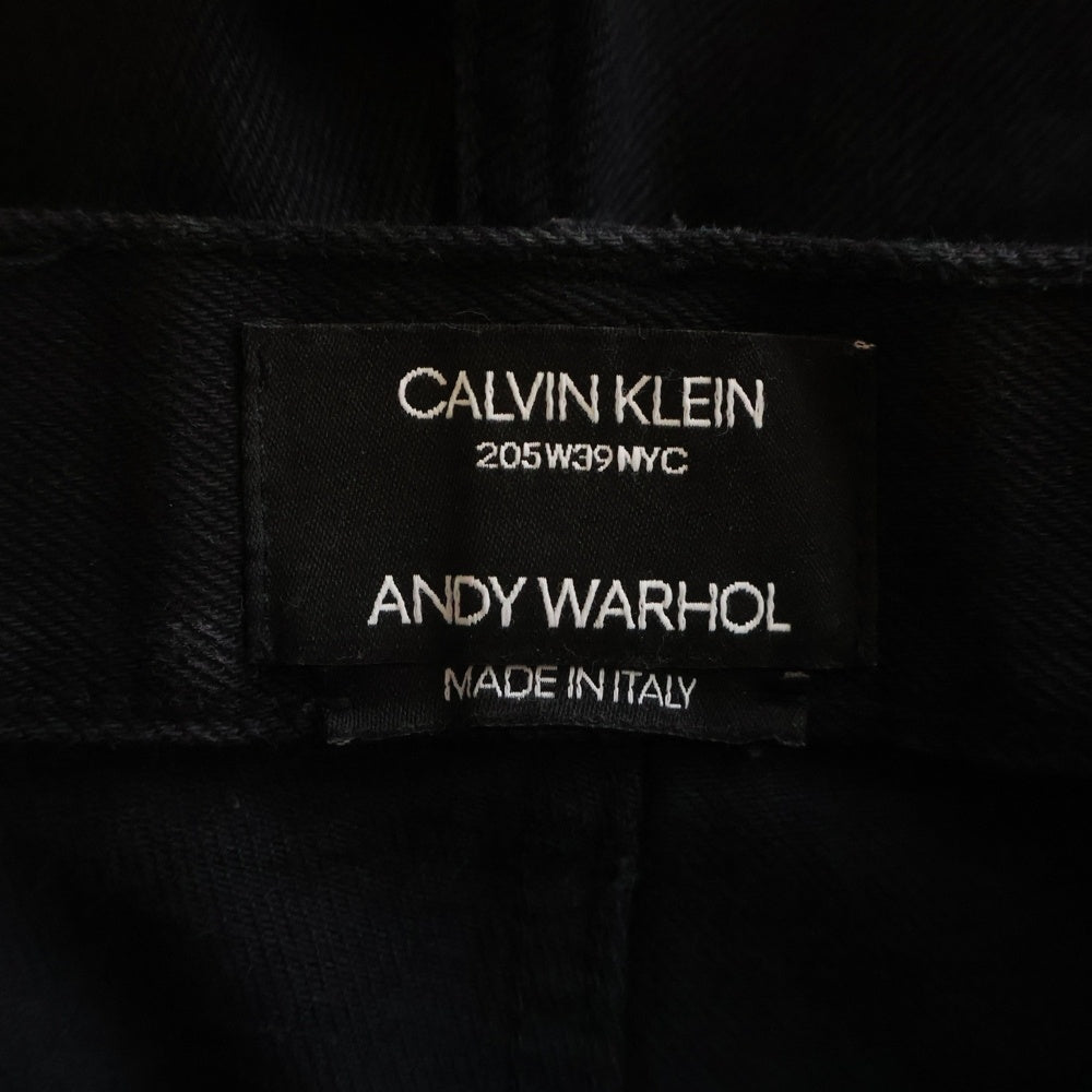 Calvin Klein(カルバンクライン) 205W39NYC 18SS ×Andy Warhol green disaster 10 times 82MDPE21 ペイントデザイン デニムパンツ ブラック