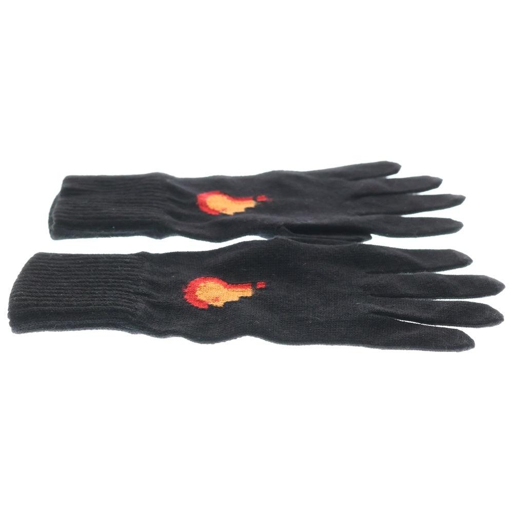 RAF SIMONS(ラフシモンズ) knitted gloves with placed jacquard ジャガードデザインニットグローブ 手袋 ブラック