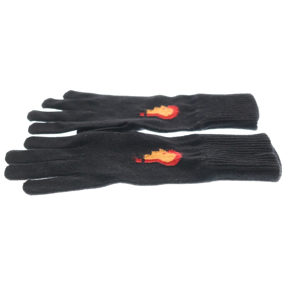 RAF SIMONS(ラフシモンズ) knitted gloves with placed jacquard ジャガードデザインニットグローブ 手袋 ブラック