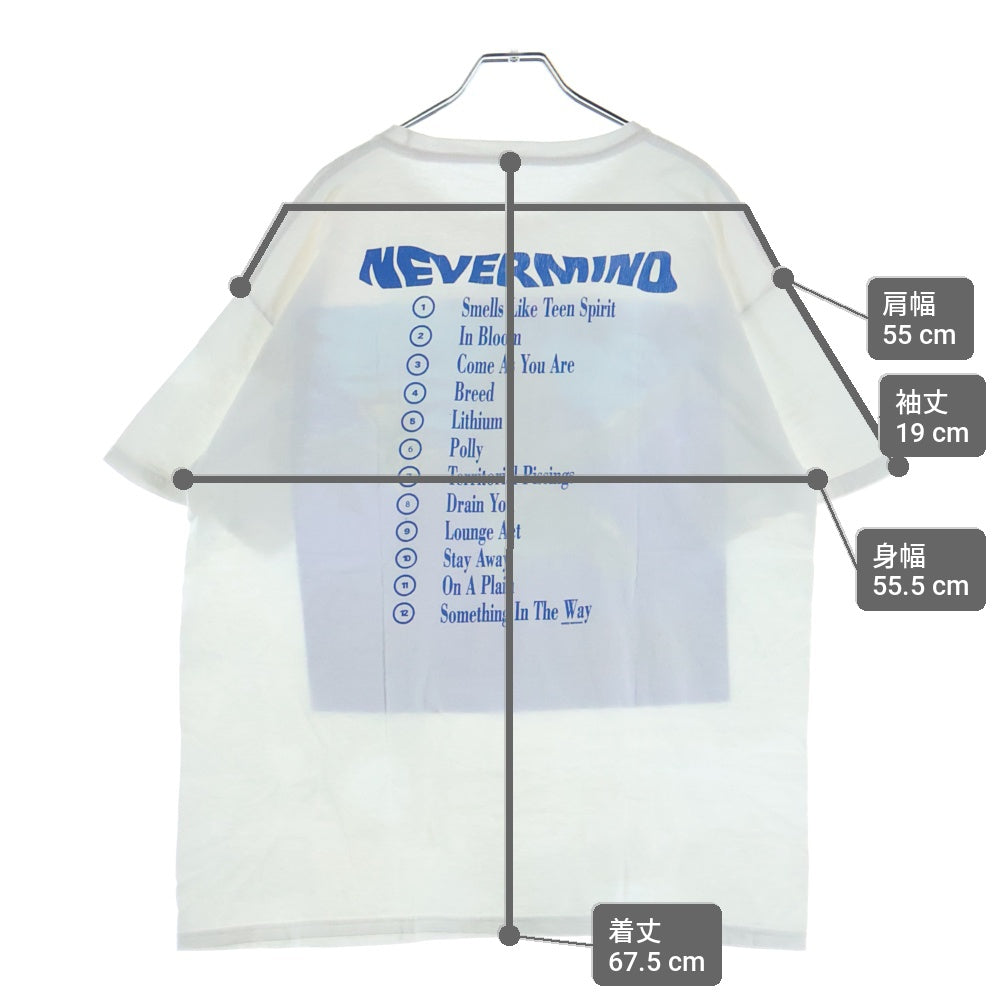 VINTAGE(ヴィンテージ) 00s NIRVANA NEVERMIND Y2K ニルヴァーナ ネヴァーマインド バンド 半袖Tシャツ カットソー ホワイト