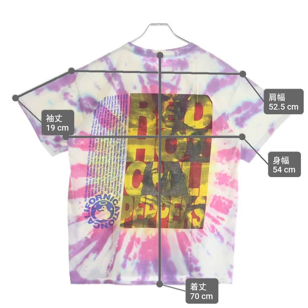 VINTAGE(ヴィンテージ) 00s RED HOT CHILI PEPPERS LOGO レッドホットチリペッパー ロゴプリント タイダイ 両面プリント 半袖Tシャツ カットソー マルチカラー
