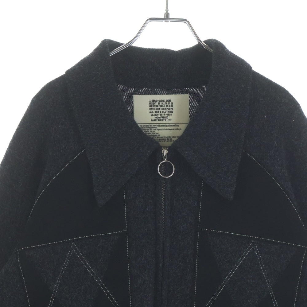 elephant TRIBAL fabrics(エレファントトライバルファブリックス) SUEDE PATCHWORK ZIP KNIT スエード パッチワーク ジップニット ジップアップ スエード切り替え E04-AJN23F
