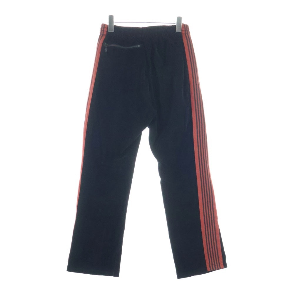 Needles(ニードルス) Narrow Track Pant FK198 ベロアトラックロングパンツ サイドライン ブラック/オレンジ