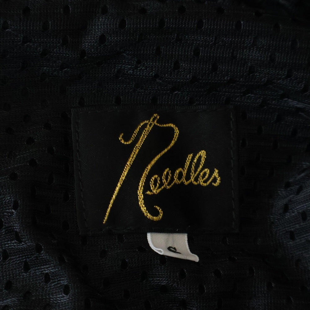 Needles(ニードルス) Narrow Track Pant FK198 ベロアトラックロングパンツ サイドライン ブラック/オレンジ