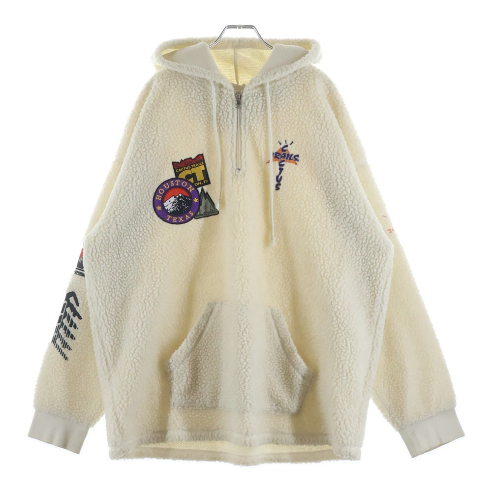 Cactus Jack(カクタスジャック) 20AW HALF-ZIP SHERPA HOODIE ハーフジップ シェルパ フーディ パーカー ホワイト
