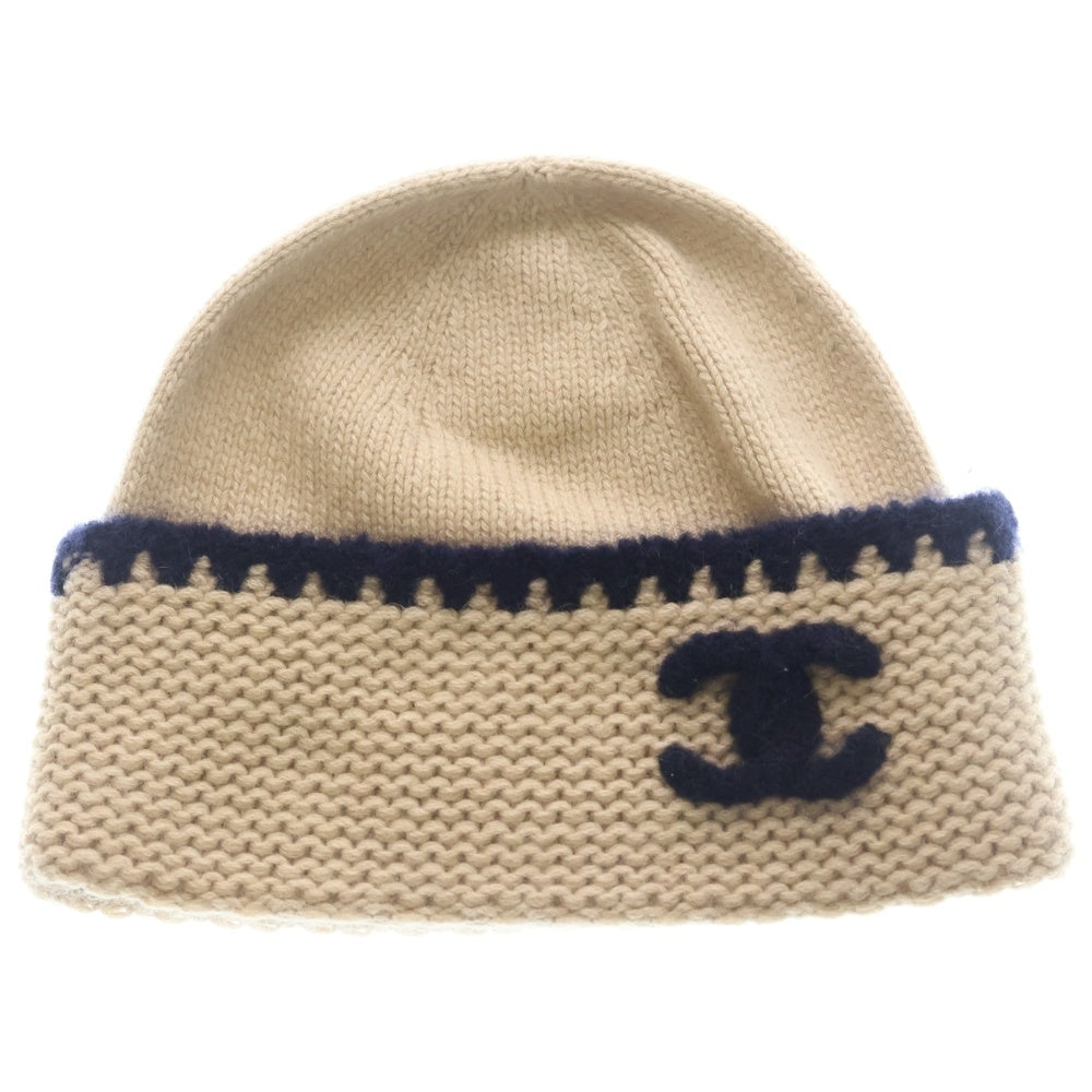 CHANEL(シャネル) 23AW ココマーク カシミア シルク ニット帽 ビーニー ベージュ レディース