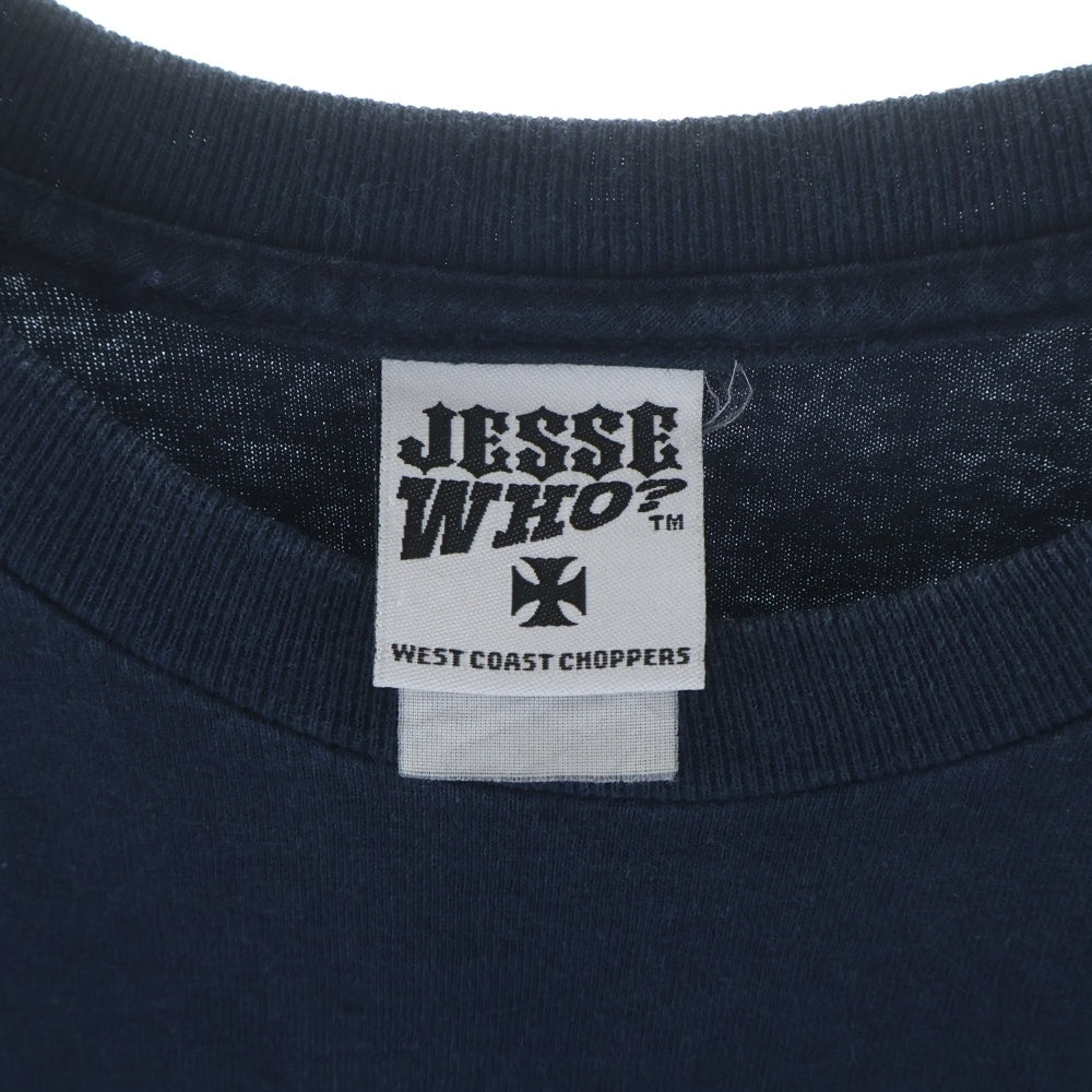 VINTAGE(ヴィンテージ) 90s West Coast Choppers Blue Flame L/S Tee ウエストコーストチョッパーズ ブルーフレイム アイアンクロス 長袖Tシャツ カットソー ネイビー