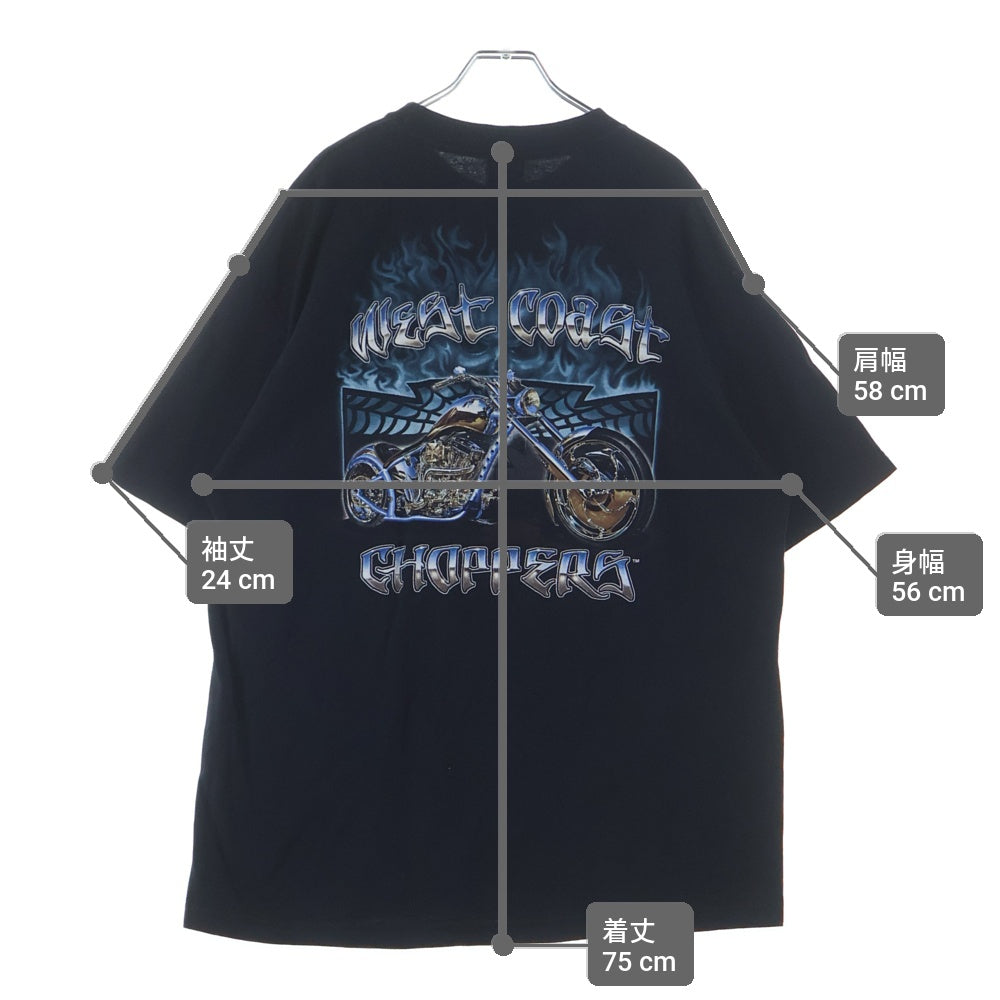 VINTAGE(ヴィンテージ) 90s West Coast Choppers Blue Flame S/S Tee ウエストコーストチョッパーズ ブルーフレイム 半袖Tシャツ カットソー ブラック