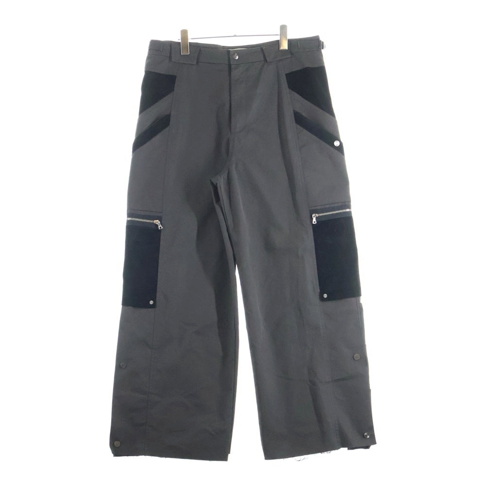cmmawear コマウェア THIA CARGO TROUSERS 切り替え ワイドカーゴパンツ ブラウン/ブラック cmmawear(コマウェア) THIA CARGO TROUSERS 切り替え ワイドカーゴ