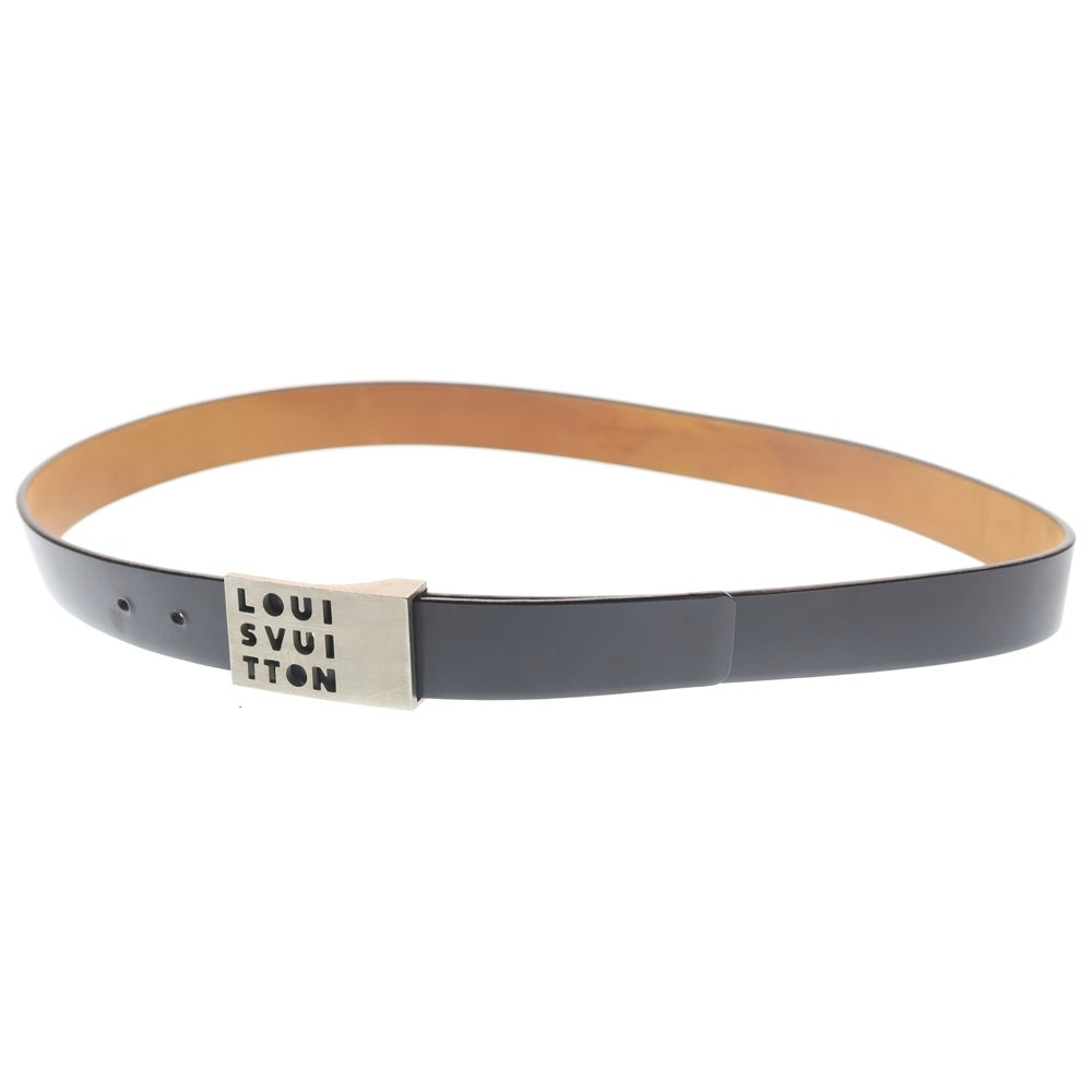 LOUIS VUITTON(ルイヴィトン) サンチュールロゴ バックルベルト レザーベルト ブラック/ブラウン LST M6808U