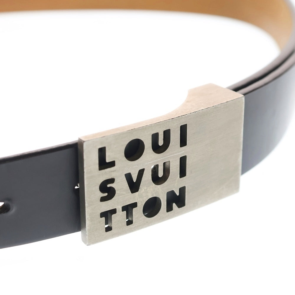 LOUIS VUITTON(ルイヴィトン) サンチュールロゴ バックルベルト レザーベルト ブラック/ブラウン LST M6808U