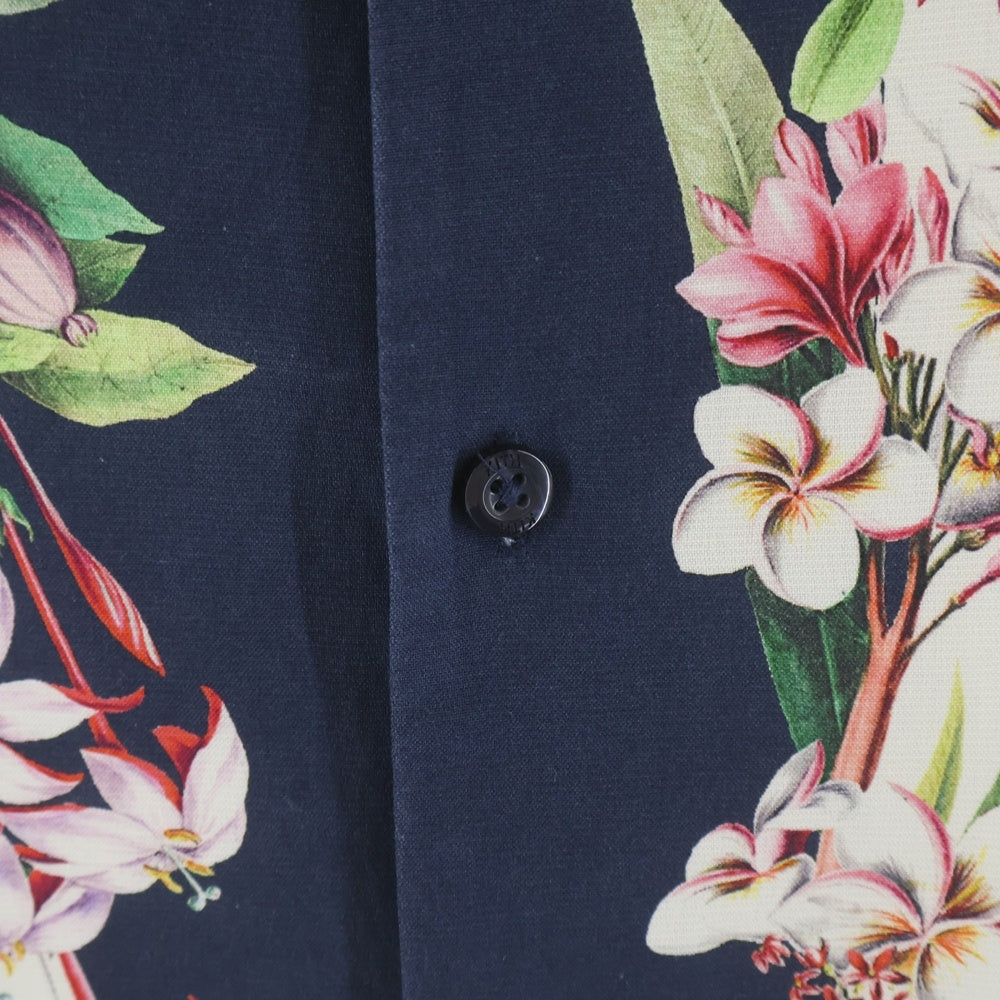 KITH(キス) ×NYBG Pinstripe Floral Thompson Shirt ニューヨークボタニカルガーデン フローラル トンプソンシャツ 半袖シャツ ホワイト 24-051-060-0008-1-0