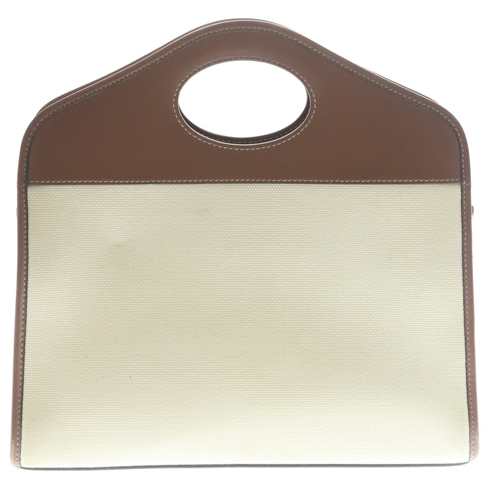 BURBERRY(バーバリー) ロゴプリント キャンバス/レザー トートバッグ ベージュ/ブラウン 8036784 レディース