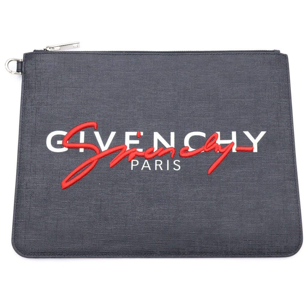 GIVENCHY(ジバンシィ) ロゴ クラッチバッグ ブラック レザー