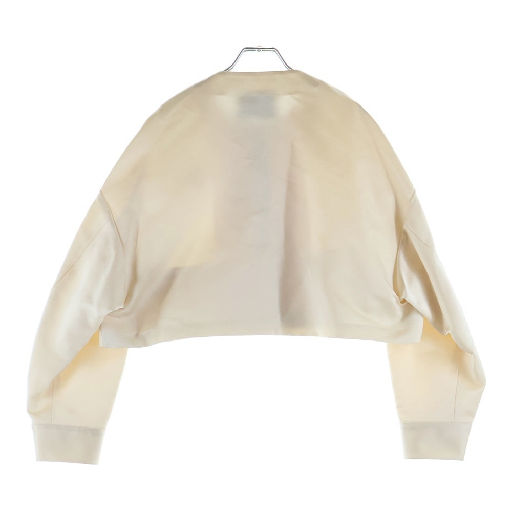 PRADA(プラダ) シルクショート丈 ノーカラーボンバージャケット アイボリー レディース P516N S231