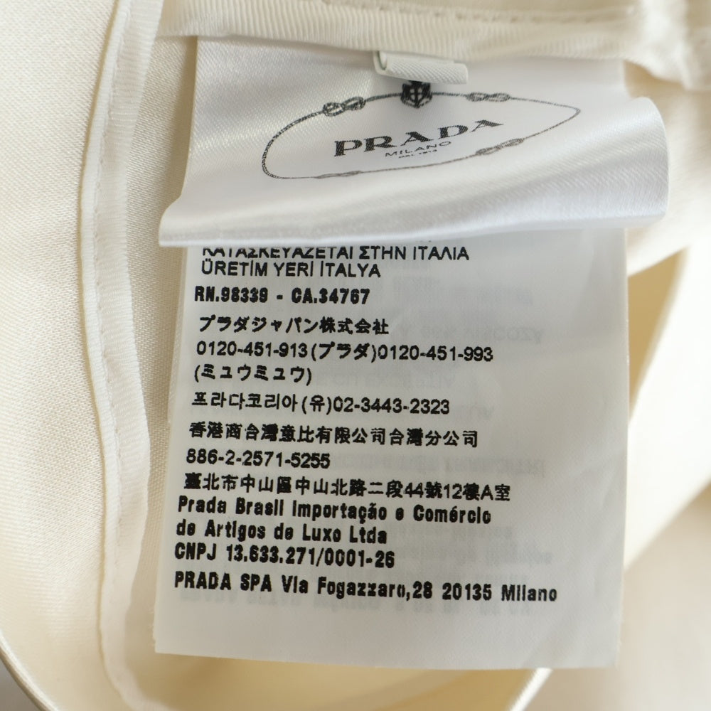 PRADA(プラダ) シルクショート丈 ノーカラーボンバージャケット アイボリー レディース P516N S231